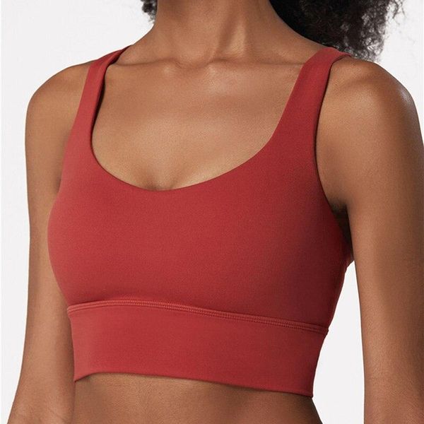 fitness sports bra women push up solid -proof cross back yoga running gym training workout femme padded underwear crop outfit
